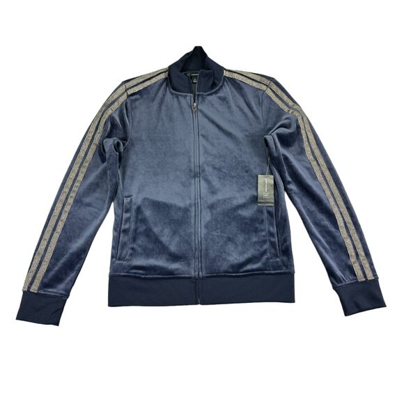 INC International Concepts Other - INC Mens Taped Full-Zip Velour Track Jacket Navy Blue XS